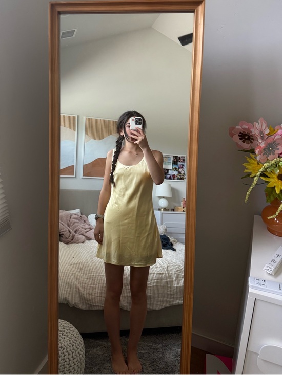 Princess Polly Dresses & Skirts - Princess Polly yellow satin mini dress in a US 6 like new